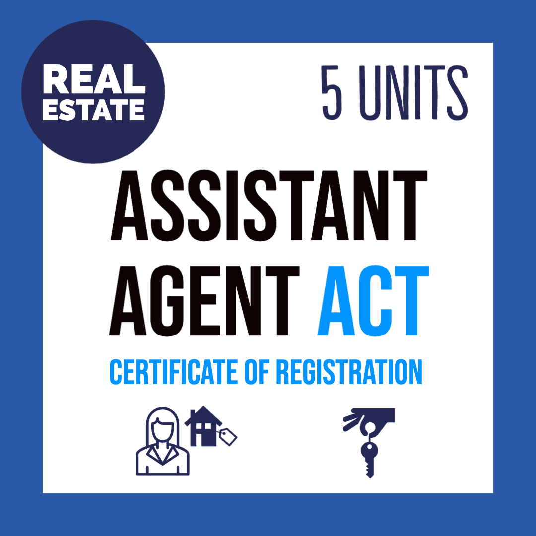 Assistant Agent – Certificate of Registration ACT
